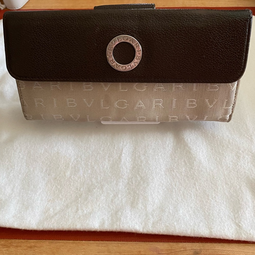 Bulgari Logomania Brown Long Wallet